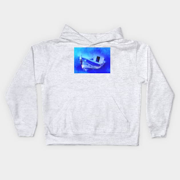 Shipwreck In Blue Kids Hoodie by JimDeFazioPhotography